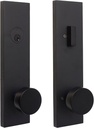 Weslock 066214242SL2D Addy Entry Handle with Mesa Knob (Keyed Handleset, Matte Black) Complete Set