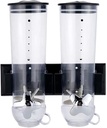Cereal Dispenser Wall Mounted Food Dispensers Cereal Organizer Coffee Bean Dispenser With 2 Buckets and 2 Cups 3L Kitchen Storage for Grains Corn (Black)