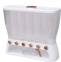 22.05lbs Dry Food Dispenser, 6 Grid Beans Grains Storage, W/Rice Hopper, Removable Lid, For Store Flour, Sugar, Rice, Cereals, Nuts, Beans, Coffee