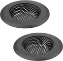 Mi hogar Sink Drain Strainer 2 Pack, 4.5” Wide Rim Stainless Steel & Silicone Sink Stopper Basket, Food & Hair Catcher for Kitchen, Bathroom, Utility, Tub Drains – Rustproof & Easy to Clean