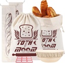 Sourdough Bread Bags Reusable - 6 Pcs Linen Bread Bags For Sourdough BagBakery Essentials Keep Your Loaf Fresh for Days Easy to Clean Cotton Storage he Suitable Fresh Keeping
