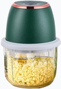 Small Food Processor, Electric Vegetable Chopper, Garlic Masher, for Chopping, Grinding, Mixing and Meal Preparation, 6-blade Stainless Steel Blade(Green)