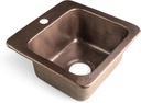 Monarch Abode 15-inch Hand Hammered Pure Copper Baxter Drop in Small Bar Sink, Home & Bar Sinks with Faucet Hole for Wet Kitchen, Drop in RV Sink, Kitchen Sinks