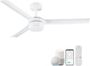 cumilo 52 inch Smart Ceiling Fans with Light and Remote Control, Dimmable,6 Reversible Speed, Low Profile Ceiling Fan Compatible with Alexa WIFI APP,Modern White Ceiling Fan for Bedroom Patio