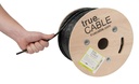trueCABLE Cat6 Direct Burial, 500ft, Waterproof, Outdoor Rated CMX, Black, 23AWG Solid Bare Copper, 550MHz, PoE++ (4PPoE), ETL Listed, Unshielded UTP, Bulk Ethernet Cable