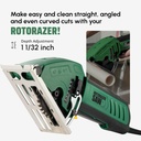 Official ROTORAZER Compact Circular Saw Set for DIY Projects - Cut Drywall, Tile, Grout, Metal, Pipes, PVC, Plastic, Copper, and Carpet w/Blades, Dust Collector & Case - AS SEEN ON TV (Green)