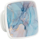 LORVIES 4 Pack 1.2" Marble Decorative Cabinet Knobs, ABS Cabochon Glass Square White, Dresser Drawer Door Handles Pulls for Home Kitchen Bedroom (Blue Purple Gold Texture)