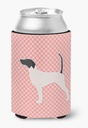 Caroline's Treasures BB3595CC English Pointer Checkerboard Pink Can or Bottle Hugger Cooler Washable Drink Sleeve Collapsible Beverage Insulated Holder, Can Hugger, Multicolor