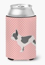 Caroline's Treasures BB3641CC French Bulldog Checkerboard Pink Can or Bottle Hugger Cooler Washable Drink Sleeve Collapsible Beverage Insulated Holder, Can Hugger, Multicolor