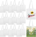 20 Pack 8.7 x 9.8 inch Sublimation Blanks Bulk Mini Tote Bags, Small Canvas Tote Bags Reusable Grocery Totes for Daily Shopping Gift Packaging DIY Craft Party School Beach Travel (White)