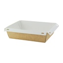 PACKNWOOD 210KVIEW1000 - Laminated Kraft Box with Clear PET Lid -Paper Lunch Box, Kraft to go Boxes, Happy Meal Box, Cardboard Food containers,Cardboard Lunch Boxes, 32oz 7.9 x 5.5 x 2in - 100 pcs