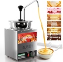 WantJoin Commercial Cheese Warmer Dispenser - 4.6QT Nacho Cheese Warmer with Pump & 86-185°F Temperature Control, Stainless Steel Hot Fudge Warmer for Nacho Cheese, Caramel, Chocolate Sauce