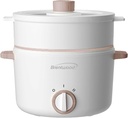 Brentwood Multi-Function Electric Hot Pot Cooker and Food Steamer with Ceramic Non-Stick Ceramic Coating (HPS-3302W)