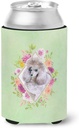 Caroline's Treasures CK4333CC Standard Grey Poodle Green Flowers Can or Bottle Hugger Cooler Washable Drink Sleeve Collapsible Beverage Insulated Holder, Can Hugger, Multicolor