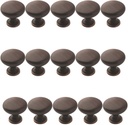 Litepak Cabinet Knob Mushroom Kitchen Furniture Handle Cupboard Door Pull 1.18", 30mm w/Screws (15-Pack, Oil Rubbed Bronze)