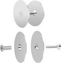 2 Set Door Hole Cover Plate,2-5/8" Diameter Round Deadbolt Cover Plate,Stainless Steel Door Knob Hole Cover Plate Door Hole Filler Plate for Home Security-Silver