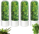 Herb Saver for Refrigerator, Fresh Herbs Lettuce Keeper for Refrigerator, Cilantro Container for Fridge Fres Parsley Mint Leaves Fresh Herb Keeper, Refrigerato Storage for Fresh for 2-3 Weeks (4PCS)