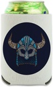 Nordic Viking Warrior Helmet with Horns Can Cooler - Drink Sleeve Hugger Collapsible Insulator - Beverage Insulated Holder