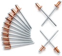1/8" x 1/4" Red Copper Pop Rivets Assortment - 60Pcs, Aluminum Rivets Metal Blind Rivets Kayak Rivets Tool Marine rivet fasteners for Boat