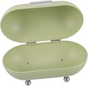 Vintage Bread Box with Retro Design Large Capacity Storage Bin for Kitchen Countertop Multi-functional Organizer for Snacks Pastries Masks and Home Office Use in Avocado Green