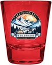 R and R Imports Breckenridge Colorado Design C Souvenir Full Color 2oz Shot Glass Red Single