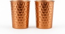 Set of 2 Hammmered Pure Copper Cups For Drinking Water Glasses Tumblers Glass for Ayurveda Health Benefits 300ml 11.8oz