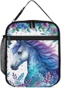 Horse Lunch Box - Cute Reusable Horse Lunch Bag for Women Men Kids - Small Portable Foldable Insulated Lunchbox for School Work Picnic