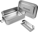 Anatole 304 Stainless Steel Bento Box 47oz 1400ml Leak-Proof Lunch Box with Removable Divider BPA Free Dishwasher Safe Food Container for Adults Office Camping Picnic Travel