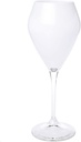 Colored V-shaped Water Glasses with Clear Stem-Set of 6-Fills 15 ounces (white)