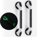 TAILI Shower Grab Bar Glow in The Dark, 2 Pack 16.8 in Grab Bars for Bathtubs and Showers, Shower Handle Shower Rail for Seniors and Elderly,Bathroom Safety Grip Removable No Drilling Waterproof Black