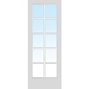 National Door Company ZZ364981 Primed MDF, 10 Lite True Divided Interior Door Slab, 24"x80", 1-3/8" Thick