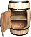 Solid Wood Oak Barrel Wine Cabinet with Locking Door - Decorative Beer Barrel Display - Natural Wood Storage for Perfect Wine Cellar Decoration