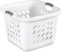1.5 Storage Bushel Square Laundry Basket Plastic, Laundry Hamper White
