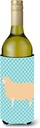 Caroline's Treasures BB8148LITERK English Leicester Longwool Sheep Blue Check Wine Bottle Hugger Bottle Cooler Sleeve Hugger Machine Washable Collapsible Insulator Beverage Insulated Holder