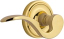 Nostalgic Warehouse 762787 Classic Rose Right-Handed Manor Lever Privacy, Backset Size: 2.375", Polished Brass