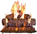 Real Fyre Live Oak 30-Inch Vented Natural Gas Log Set with Burner, SPK-26 Safety Pilot & Gas Connection Kit