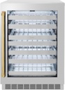 ZLINE Autograph Edition 24 in. Touchstone Dual Zone 44 Bottle Wine Cooler With Stainless Steel Glass Door And Polished Gold Handle (RWDOZ-GS-24-G)