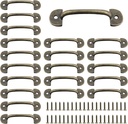 T Tulead 20PCS Mini Decorative Handles Vintage Door Pull Bronze Knobs Dresser Drawer Pulls Handles for Jewelry Box 1.9-Inch Hole to Hole, with Mounting Screws