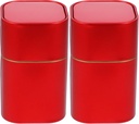 Kichvoe Airtight Tea Canister Set 2Pcs - Tinplate Storage Containers for Loose Leaf Tea Coffee Beans Sugar Candy and Spices 4.13 X 2.51 X 2.51 Inches