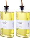 Olive Oil Dispenser for Kitchen,Sauce Dispenser Bottles with Stainless Steel Pourers, 500ml/17oz, 2 Pcs, Gold