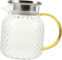 Large Capacity Glass Teapot Lid Water Pot for Iced Tea Juice and Ergonomic Design for Easy Pouring Beverage Storage