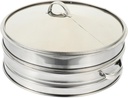 Stainless Steel Food Steamer Basket with Lid Lightweight Steamer for Home Cooking Easy to Clean and Store for Buns Rice Seafood Vegetables and More Double-handled
