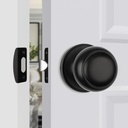 Door Knob, Passage Door Knob,Interior Round Handle for Hallway, Closet, Non-Locking Doorknob Perfect for Bedroom, Bathroom, Matte Black