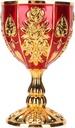 Chalice, Zinc Alloy Gold Elegant Chalice Goblet,4 Inch Sturdy and Decoration Wine Goblet with Retro Embossed Flower Pattern for Kitchen Home or Party Banquet Best