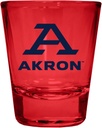 R and R Imports Akron Zips Full Color 2 oz Shot Glass Red Officially Licensed Collegiate Product 4-Pack