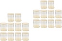 LOGOFUN 20 pcs Mini Plastic Round Cake Box with Clear Lids Miniature Transparent Cake Packaging Box Small Cake Dessert Carrier Case - Beige (2-3 Inch)