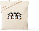 CafePress Penguins Tote Bag Reusable Natural Beige Canvas Shopping Bag