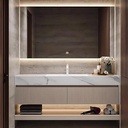 Bathroom Vanity with Sink - Modern Wall Mounted Bathroom Vanity with Smart Anti Fog Mirror, Simplicity Sink Cabinet with 2 Drawers, Complete Accessories (Mirror Cabinet,80IN)