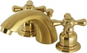 Kingston Brass KB947AXSB Victorian Mini-Widespread Bathroom Faucet, Brushed Brass 4.44 x 3.38 x 2.06