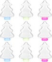 Luxshiny 25pcs Christmas Tree Shaped Candy Boxes Xmas Tree Cookie Jars Plastic Fillable Ornaments Biscuits Jars for Christmas Wedding Birthday Party Favors